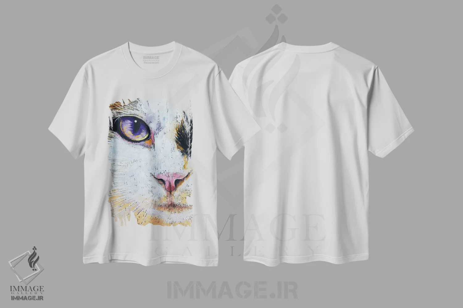 تیشرت سفید طرح دار – تیشرت گربه ,گربه رگدال اثر مایکل کریس immage.ir