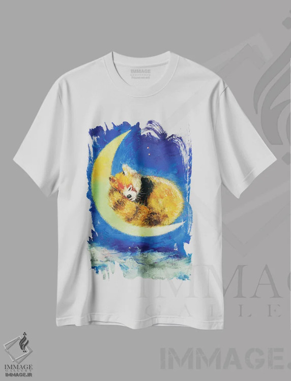 تیشرت سفید طرح دار – تیشرت حیوانات ,رویاهای پاندای قرمز اثر مایکل کریس immage.ir