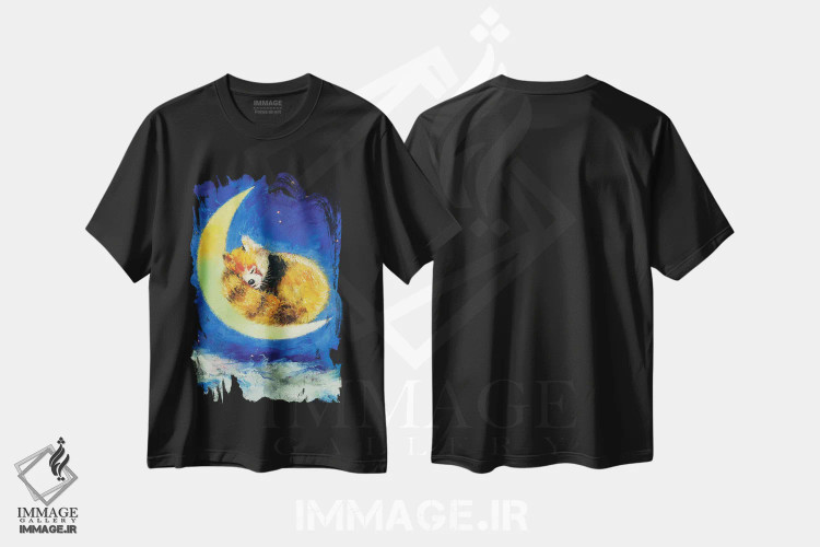تیشرت مشکی طرح دار – تیشرت حیوانات ,رویاهای پاندای قرمز اثر مایکل کریس فروشگاه ایماژ