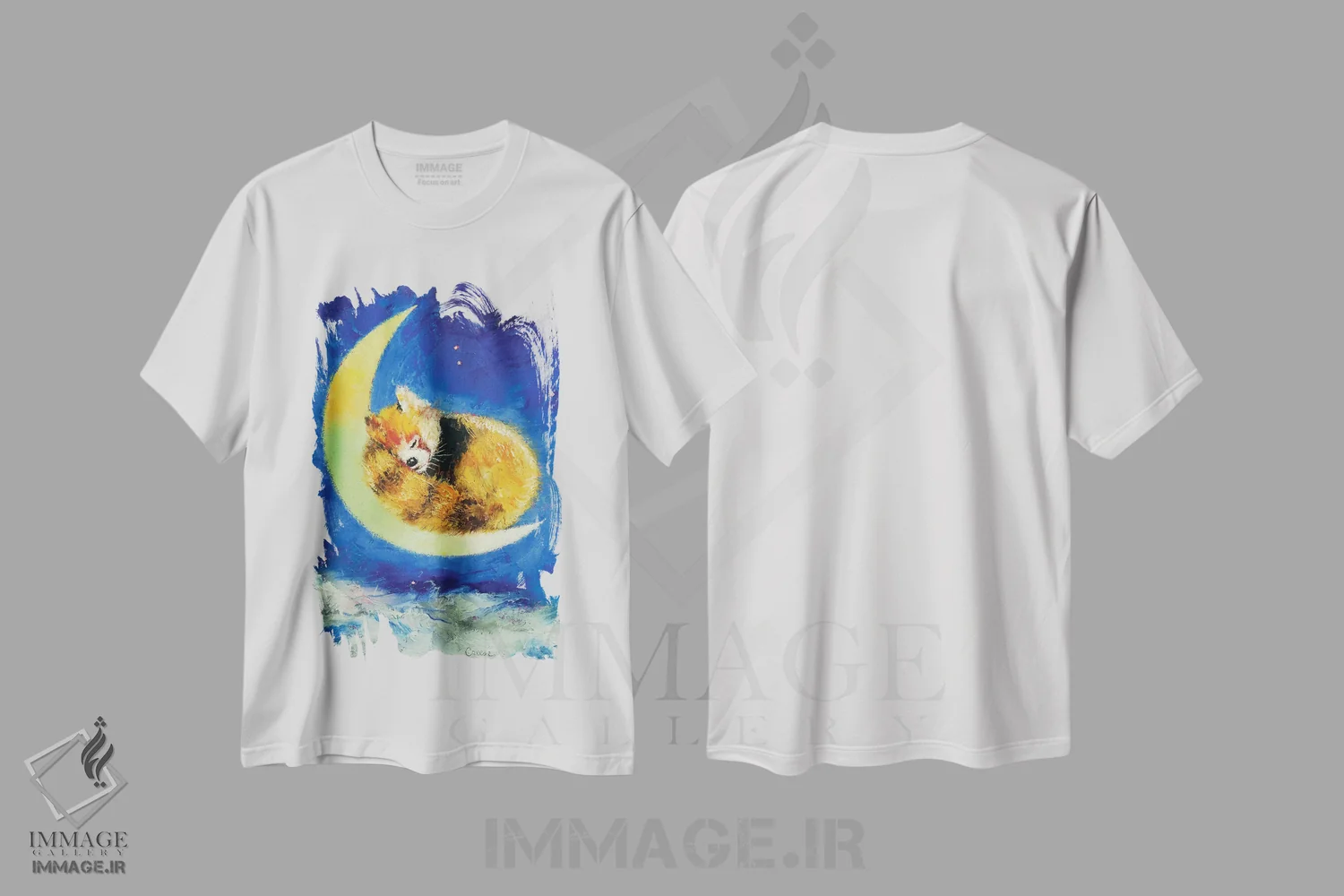 تیشرت سفید طرح دار – تیشرت حیوانات ,رویاهای پاندای قرمز اثر مایکل کریس immage.ir