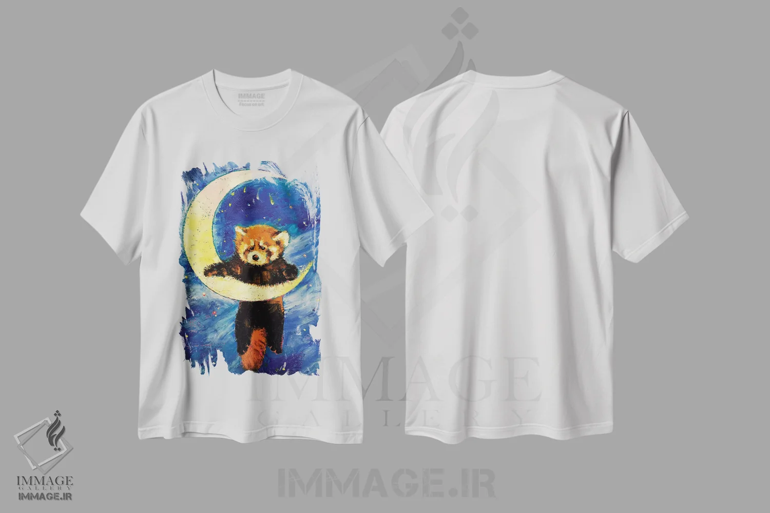 تیشرت سفید طرح دار – تیشرت فانتزی ,ستاره های پاندای قرمز اثر مایکل کریس immage.ir