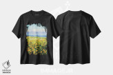 تیشرت مشکی طرح دار – تیشرت طبیعت ,شقایق های ساحلی اثر مایکل کریس فروشگاه ایماژ