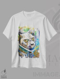 تیشرت سفید طرح دار – تیشرت فانتزی ,گربه فضایی اثر مایکل کریس فروشگاه ایماژ