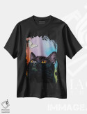 تیشرت مشکی طرح دار – تیشرت فانتزی ,پروانه گربه سیاه اثر مایکل کریس immage.ir