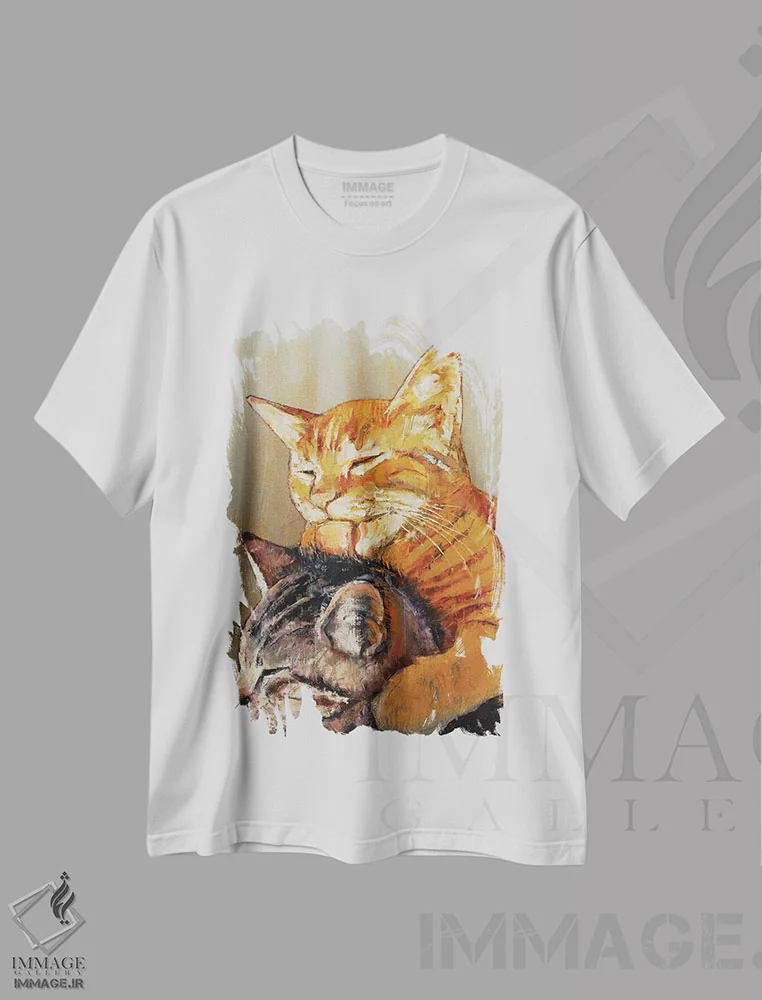 تیشرت سفید طرح دار – تیشرت حیوانات ,دوستان اثر مایکل کریس فروشگاه ایماژ