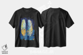تیشرت مشکی طرح دار – تیشرت هنری ,پرها اثر مایکل کریس فروشگاه ایماژ