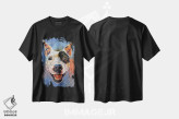 تیشرت مشکی طرح دار – تیشرت حیوانات ,پیت بول خوشحال اثر مایکل کریس immage.ir