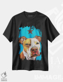 تیشرت مشکی طرح دار – تیشرت حیوانات ,پیت بول آمریکایی اثر مایکل کریس immage.ir