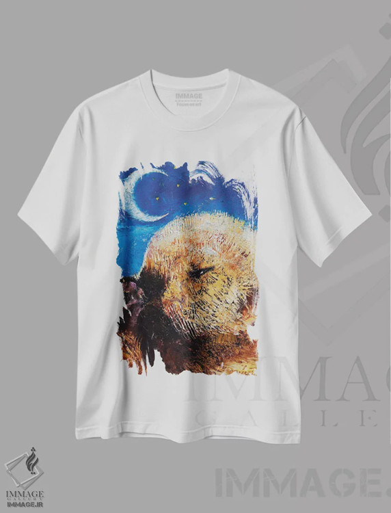 تیشرت سفید طرح دار – تیشرت حیوانات ,بچه سمور دریایی اثر مایکل کریس فروشگاه ایماژ