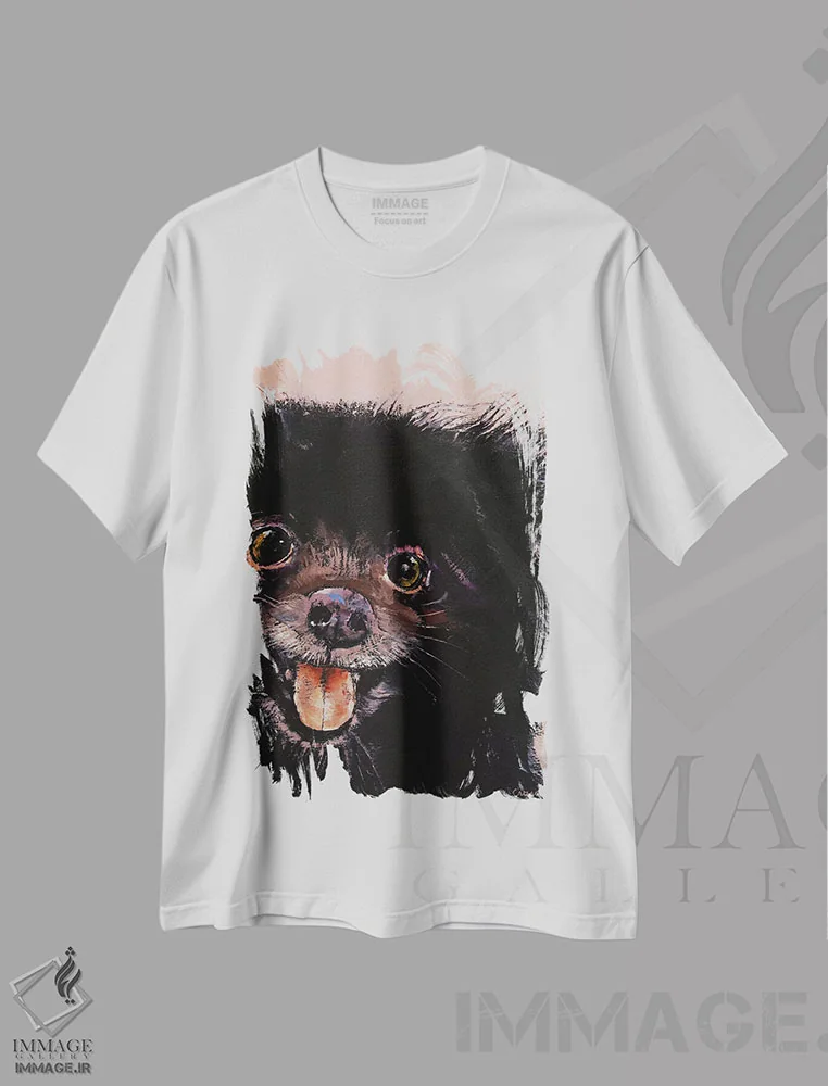 تیشرت سفید طرح دار – تیشرت حیوانات ,پامرانیان سیاه اثر مایکل کریس فروشگاه ایماژ