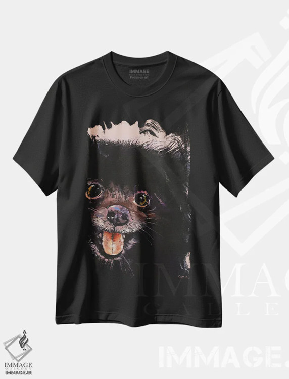 تیشرت مشکی طرح دار – تیشرت حیوانات ,پامرانیان سیاه اثر مایکل کریس immage.ir