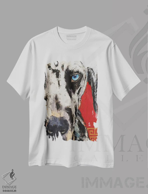 تیشرت سفید طرح دار – تیشرت حیوانات ,دالماتین اثر مایکل کریس immage.ir