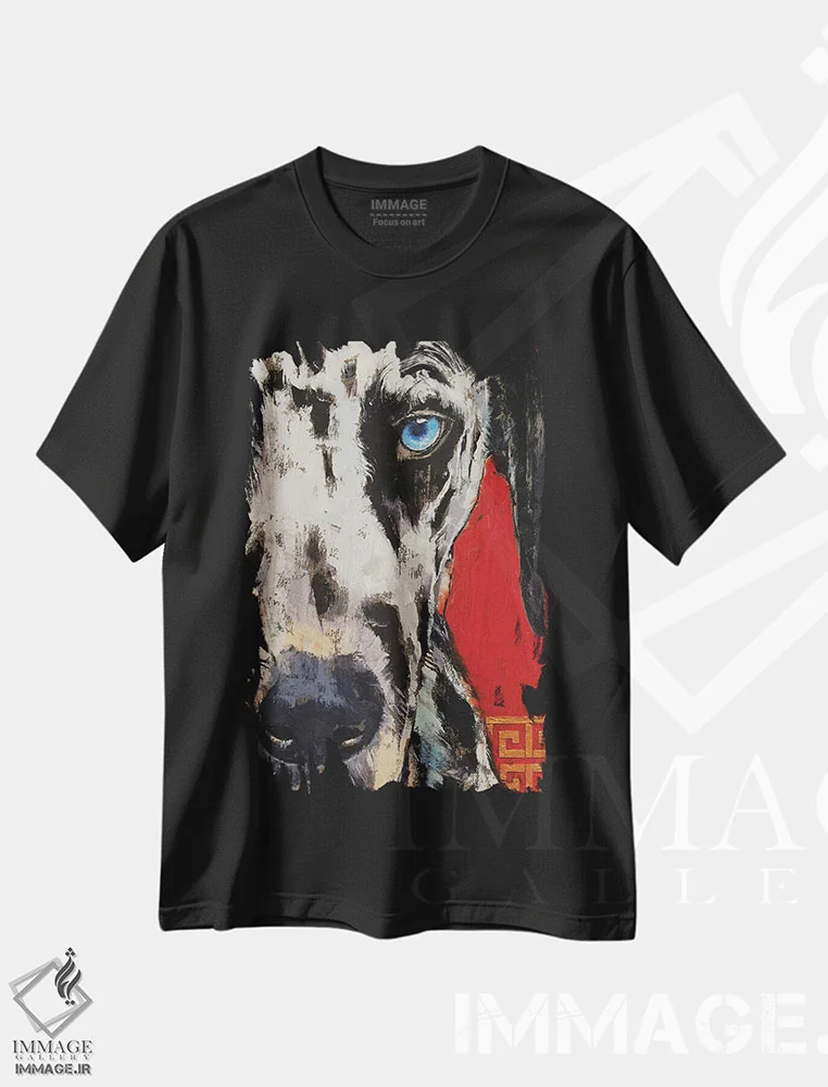 تیشرت مشکی طرح دار – تیشرت حیوانات ,دالماتین اثر مایکل کریس فروشگاه ایماژ