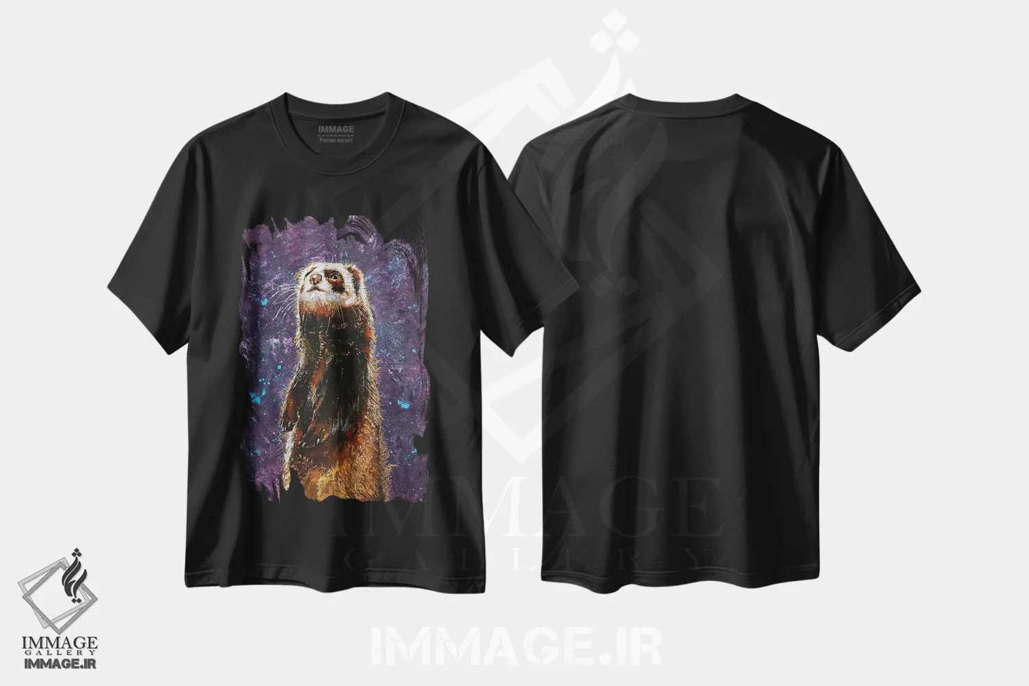 تیشرت مشکی طرح دار – تیشرت طبیعت ,فرت سمورینه اثر مایکل کریس فروشگاه ایماژ