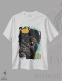 تیشرت سفید طرح دار – تیشرت طنز ,پاگ پادشاه اثر مایکل کریس فروشگاه ایماژ