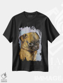 تیشرت مشکی طرح دار – تیشرت حیوانات ,توله سگ پاگ اثر مایکل کریس فروشگاه ایماژ