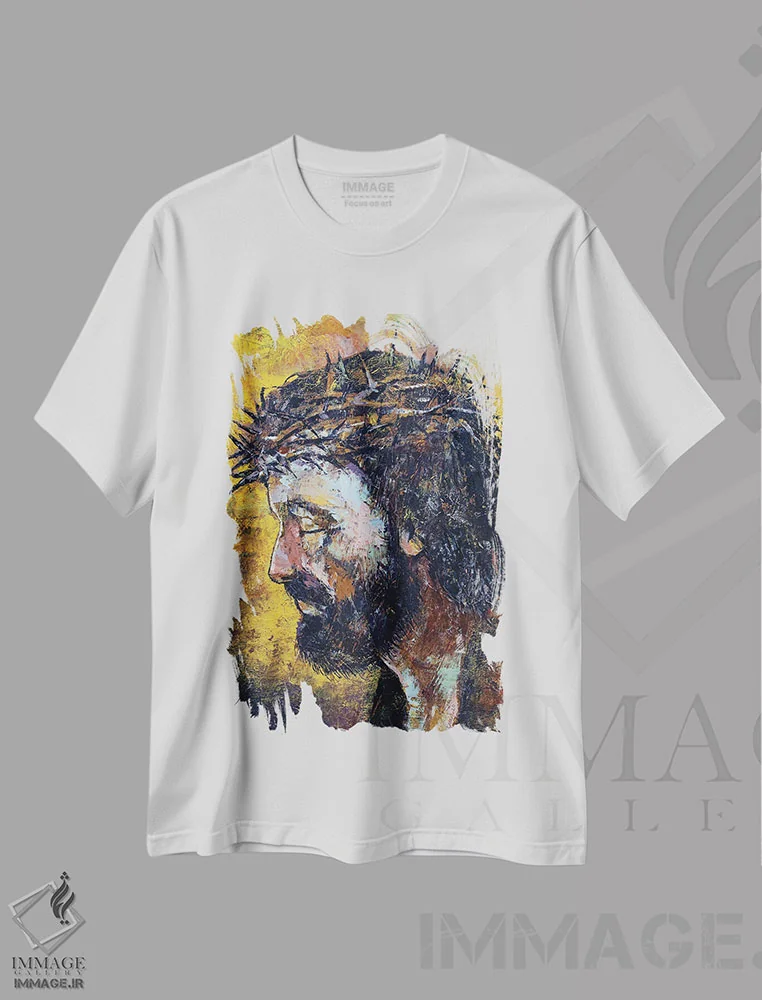 تیشرت سفید طرح دار – تیشرت معنوی ,عیسی مسیح اثر مایکل کریس immage.ir