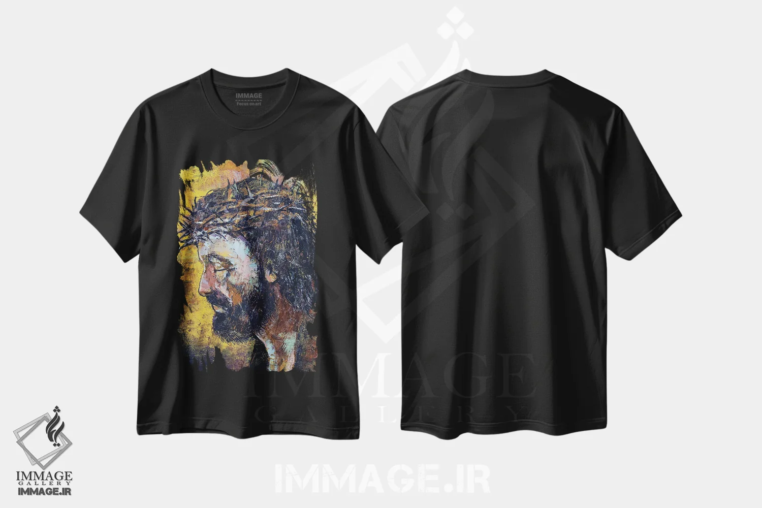 تیشرت مشکی طرح دار – تیشرت معنوی ,عیسی مسیح اثر مایکل کریس فروشگاه ایماژ