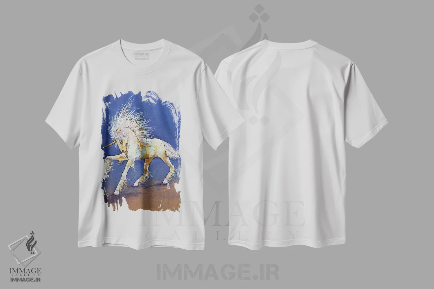 تیشرت سفید طرح دار – تیشرت فانتزی ,تک شاخ کوچولو اثر مایکل کریس فروشگاه ایماژ