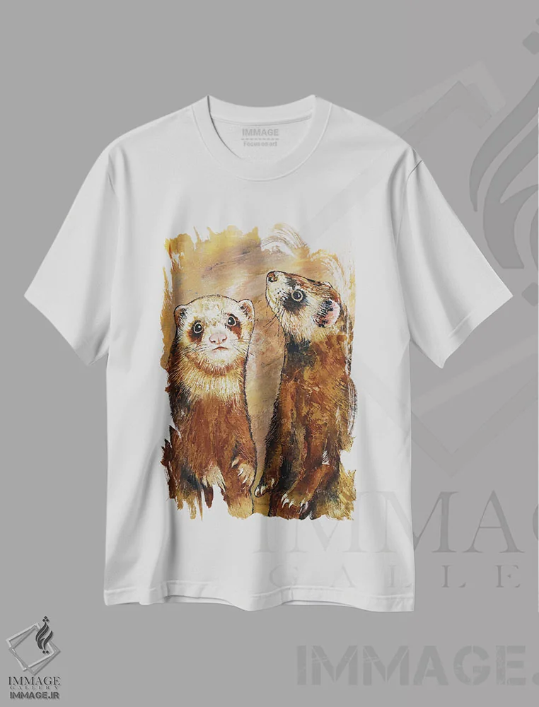 تیشرت سفید طرح دار – تیشرت طبیعت ,فرت ها اثر مایکل کریس immage.ir