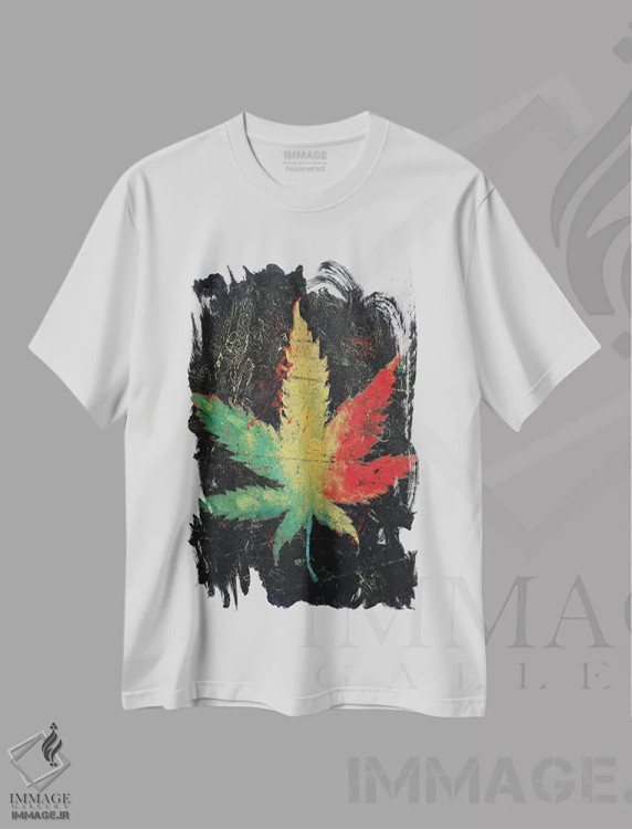 تیشرت سفید طرح دار – تیشرت هنری ,ماری جوانا اثر مایکل کریس immage.ir