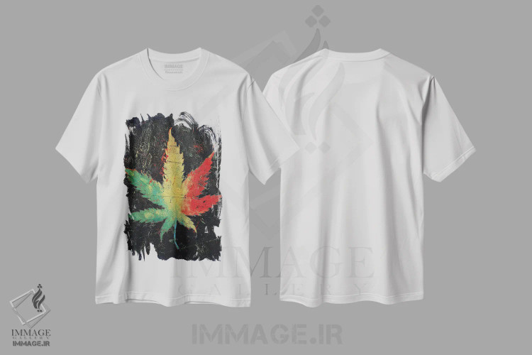 تیشرت سفید طرح دار – تیشرت هنری ,ماری جوانا اثر مایکل کریس immage.ir