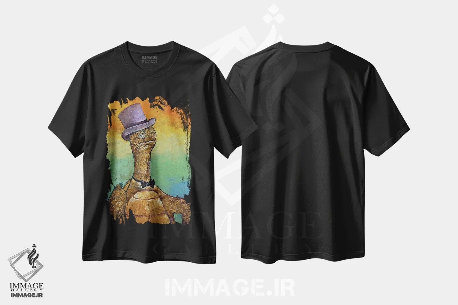 تیشرت مشکی طرح دار – تیشرت حیوانات ,لاک پشت باحال اثر مایکل کریس فروشگاه ایماژ