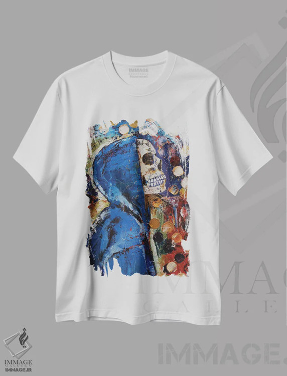 تیشرت سفید طرح دار – تیشرت گرافیکی ,پسر جمجمه ای اثر مایکل کریس فروشگاه ایماژ