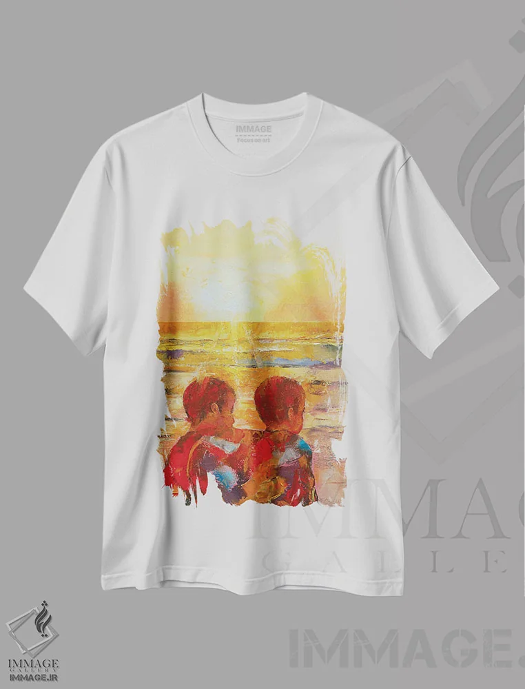 تیشرت سفید طرح دار – تیشرت هنری ,برادران اثر مایکل کریس immage.ir