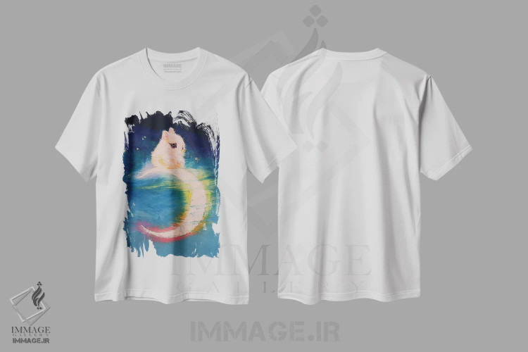 تیشرت سفید طرح دار – تیشرت فانتزی ,خرگوش ماه اثر مایکل کریس فروشگاه ایماژ