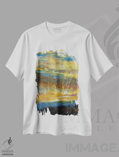 تیشرت سفید طرح دار – تیشرت طبیعت ,غروب لطیف و ظریف اثر مایکل کریس فروشگاه ایماژ