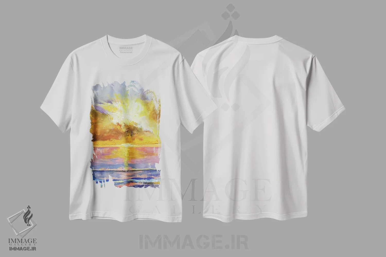 تیشرت سفید طرح دار – تیشرت طبیعت ,غروب کارائیب اثر مایکل کریس immage.ir