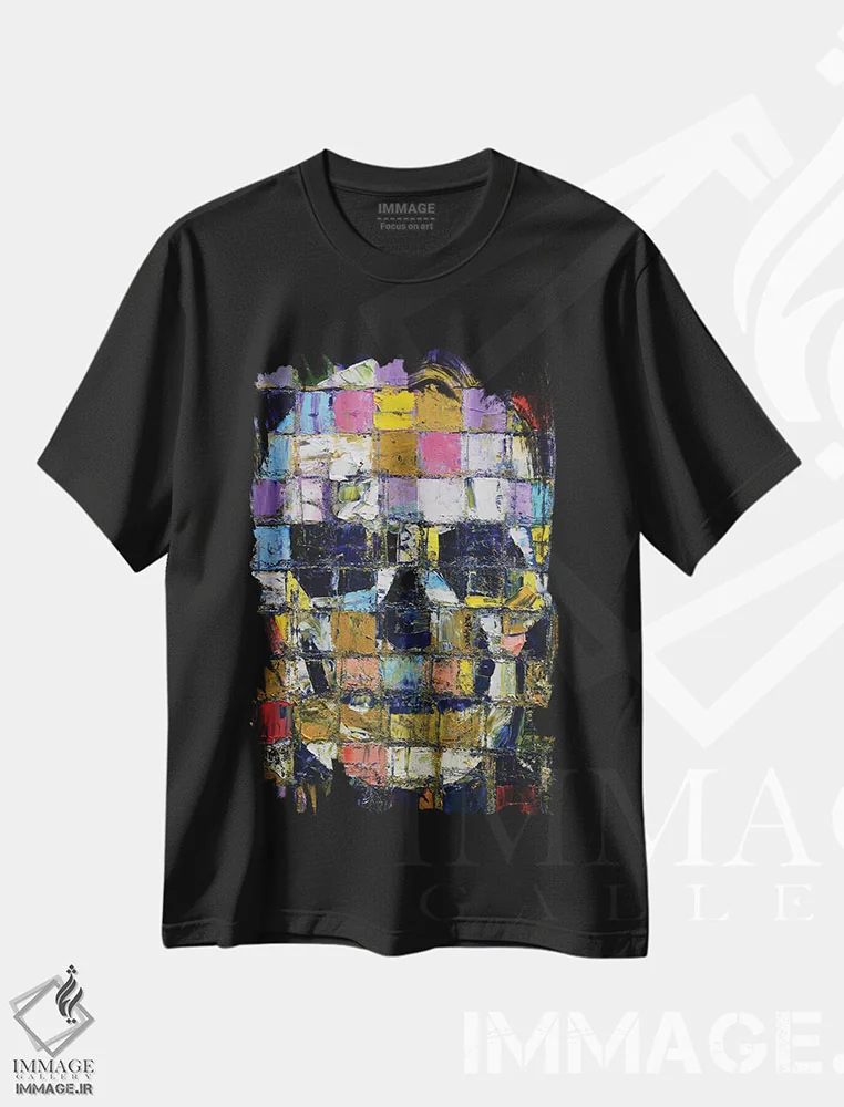 تیشرت مشکی طرح دار – تیشرت فرهنگی ,جمجمه آزتک اثر مایکل کریس فروشگاه ایماژ