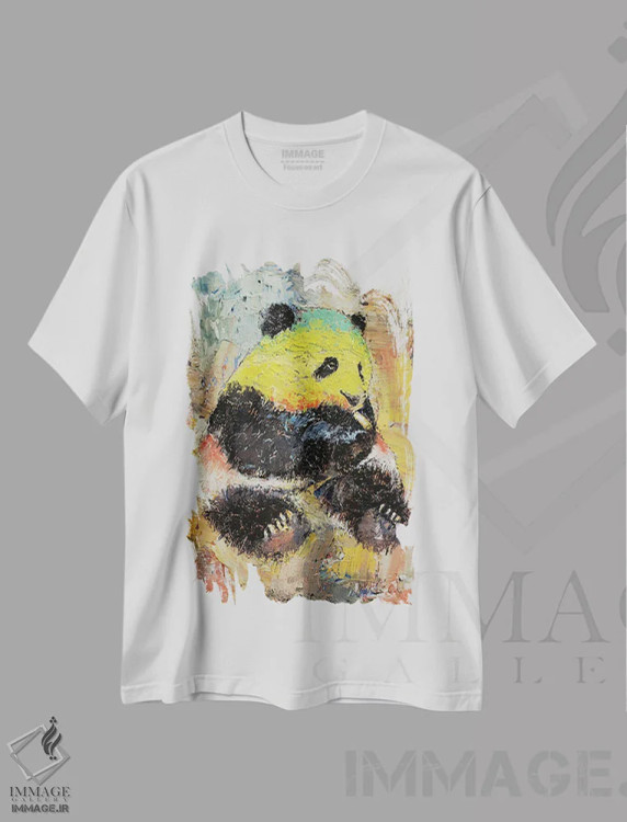 تیشرت سفید طرح دار – تیشرت موسیقی ,پاندای راستافاری اثر مایکل کریس فروشگاه ایماژ