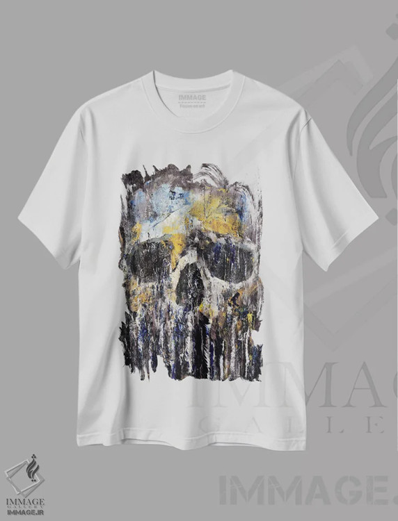 تیشرت سفید طرح دار – تیشرت فانتزی ,جمجمه کتولهو اثر مایکل کریس فروشگاه ایماژ