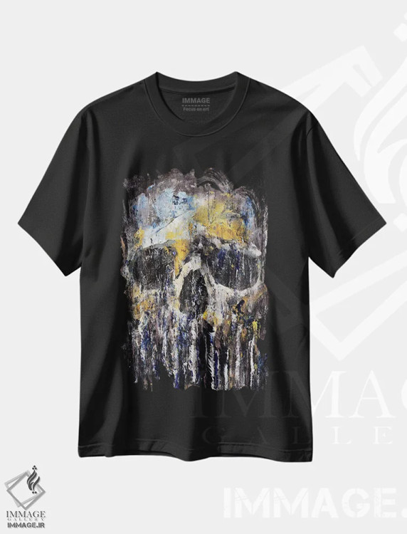 تیشرت مشکی طرح دار – تیشرت فانتزی ,جمجمه کتولهو اثر مایکل کریس immage.ir