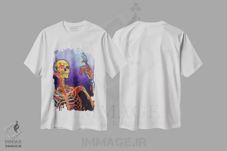 تیشرت سفید طرح دار – تیشرت فانتزی ,رستاخیز اثر مایکل کریس فروشگاه ایماژ