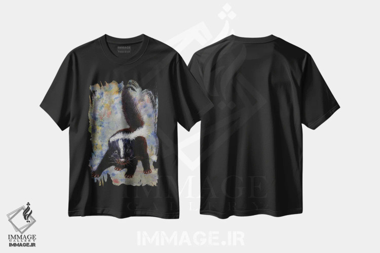 تیشرت مشکی طرح دار – تیشرت حیوانات ,بچه راسو اثر مایکل کریس فروشگاه ایماژ
