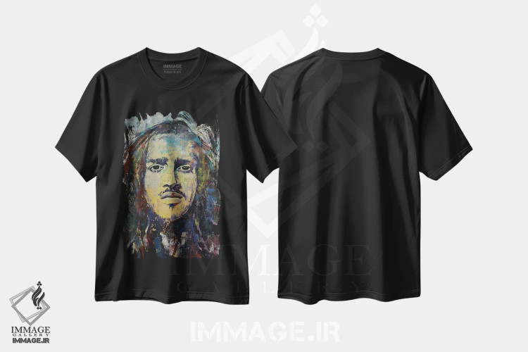 تیشرت مشکی طرح دار – تیشرت موسیقی ,جان فروسینته اثر مایکل کریس فروشگاه ایماژ