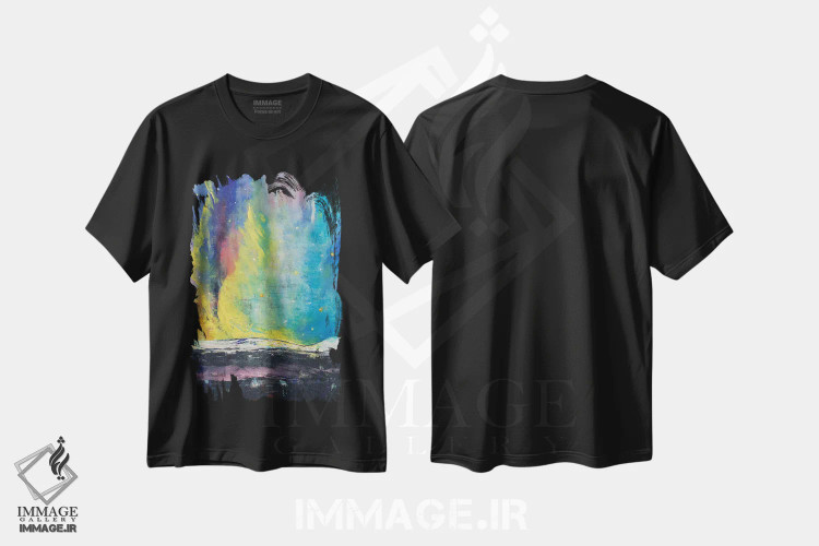 تیشرت مشکی طرح دار – تیشرت طبیعت ,شفق قطبی اثر مایکل کریس immage.ir