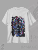 تیشرت سفید طرح دار – تیشرت فانتزی ,جمجمه کریستالی اثر مایکل کریس immage.ir