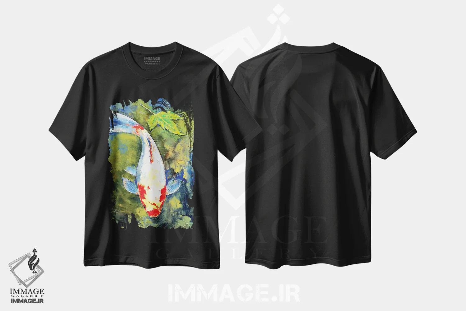 تیشرت مشکی طرح دار – تیشرت طبیعت ,باغ ژاپنی اثر مایکل کریس immage.ir