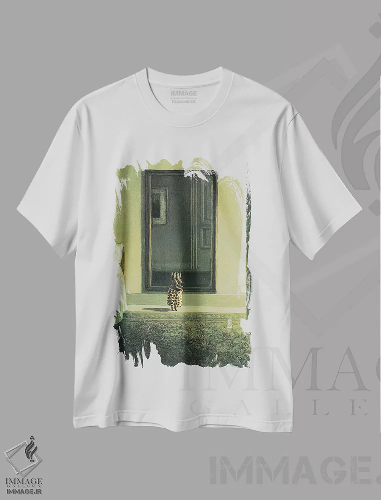 تیشرت سفید طرح دار – تیشرت فانتزی ,خرگوش ببر اثر مایکل سووا فروشگاه ایماژ