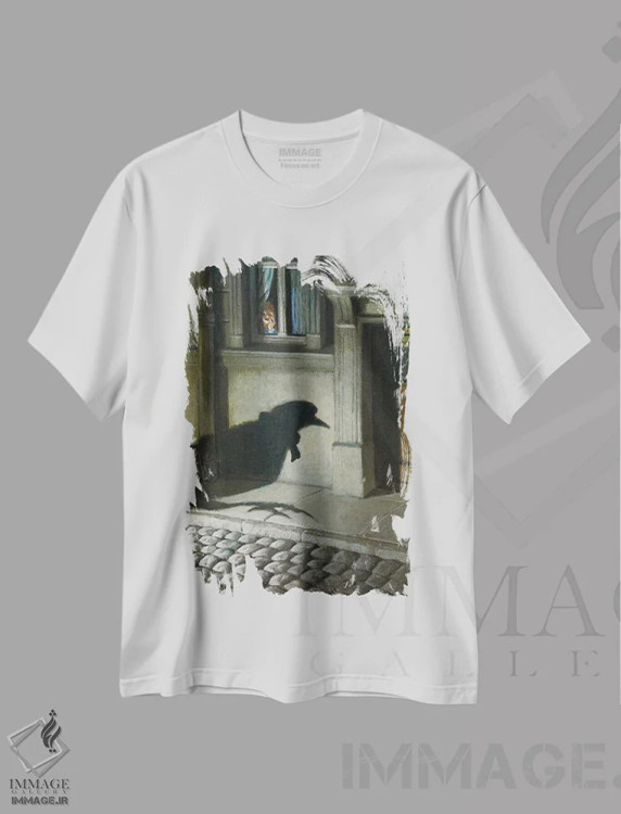 تیشرت سفید طرح دار – تیشرت طنز هنری ,توجه - آنفولانزای پرندگان اثر مایکل سووا فروشگاه ایماژ