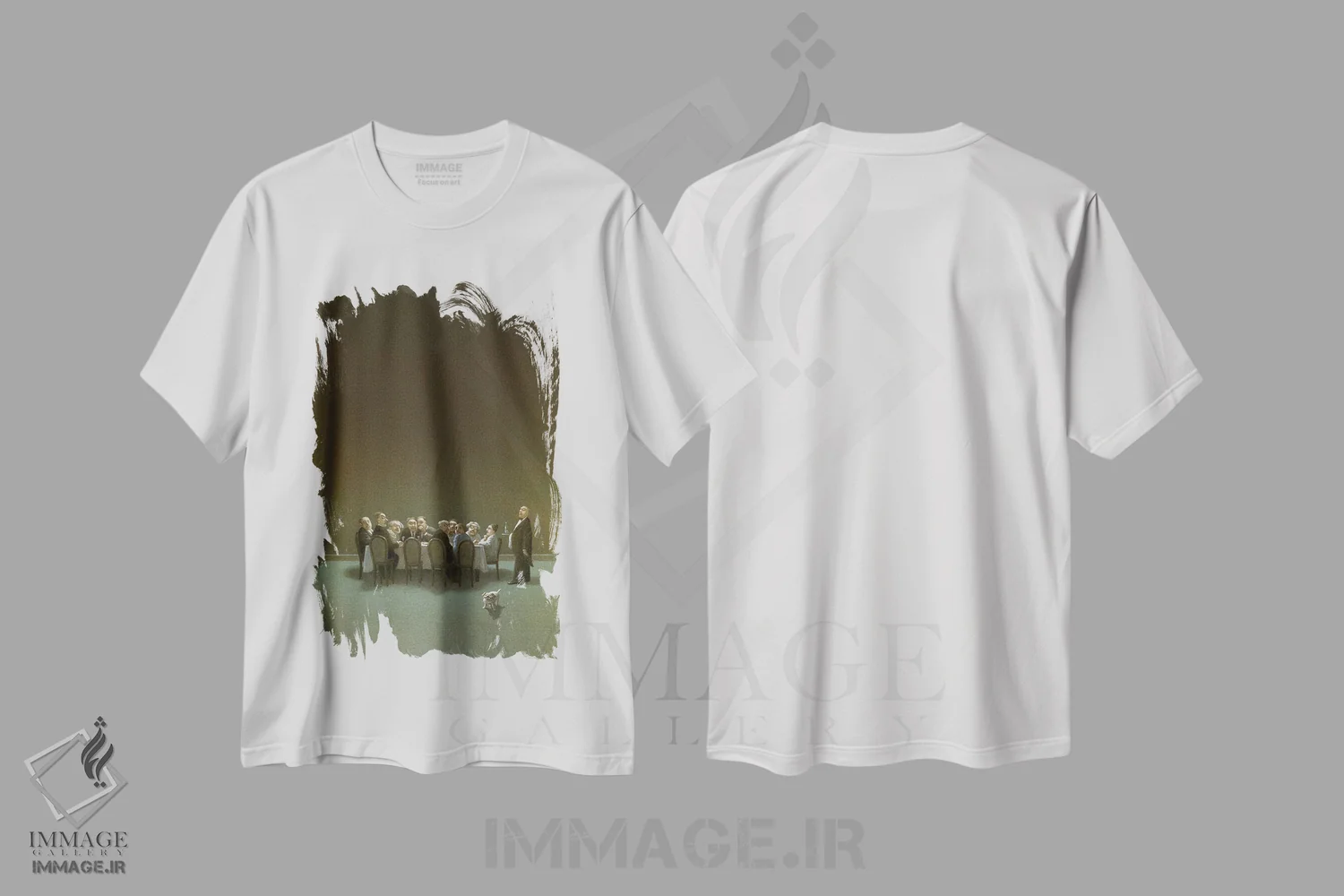 تیشرت سفید طرح دار – تیشرت طنز ,مهمان دیرهنگام اثر مایکل سووا immage.ir