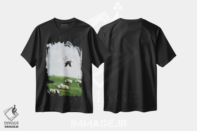تیشرت مشکی طرح دار – تیشرت طبیعت ,استاد از آسمان اثر مایکل سووا immage.ir