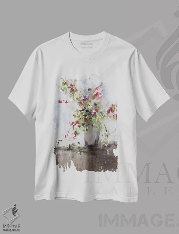 تیشرت سفید طرح دار – تیشرت هنری ,در من محو شو اثر مِیسی کول immage.ir