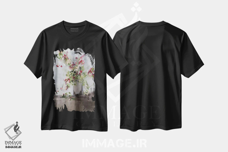 تیشرت مشکی طرح دار – تیشرت هنری ,در من محو شو اثر مِیسی کول فروشگاه ایماژ
