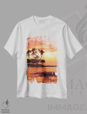 تیشرت سفید طرح دار – تیشرت طبیعت ,غروب گرمسیری، جزیره بزرگ، هاوایی، آمریکا اثر مایکل دفریتاس فروشگاه ایماژ