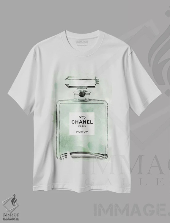 تیشرت سفید طرح دار – تیشرت طبیعت ,بطری عطر سبز اثر مدلین بلیک immage.ir